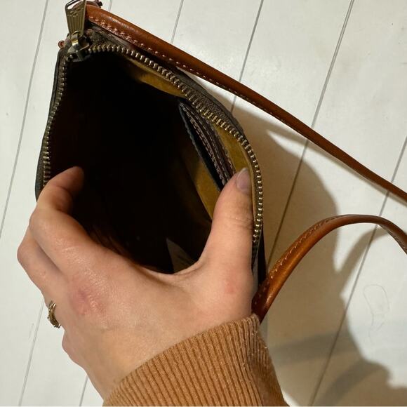 Patricia Nash Brown Leather Embossed Floral Crossbody Shoulder Bag Purse - Picture 7 of 10